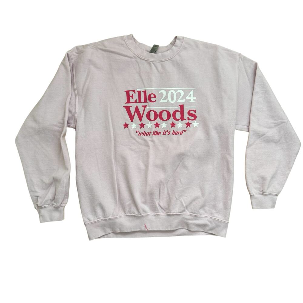 Elle Woods for President 2024 Pink Crewneck Sweatshirt women’s size large